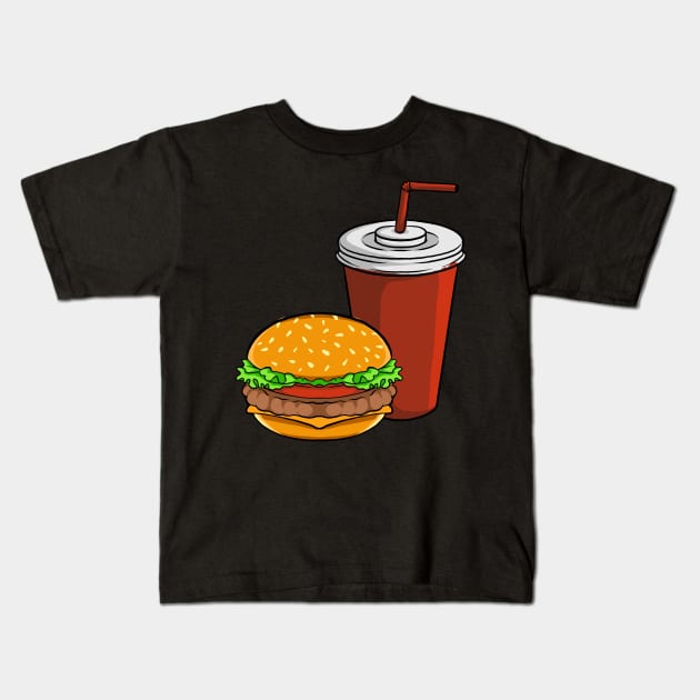 Fast Food Lover Kids T-Shirt by fromherotozero